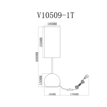 Лампа настольная Moderli V11589-1T Flint