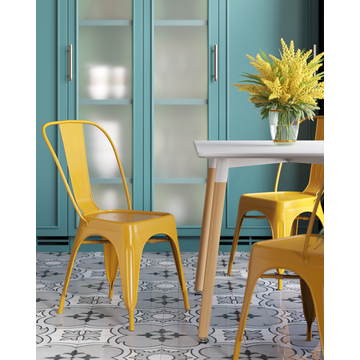 Стул TOLIX желтый глянцевый 6 шт.