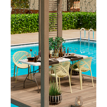 Стул Monstera пластик зелёный 6 шт.