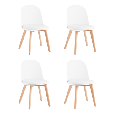 Стул Fog с подушкой белый деревянные ножки 4 шт.