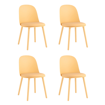 Стул Fog с подушкой пластик желтый 4 шт.