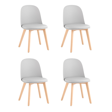 Стул Fog с подушкой светло-серый деревянные ножки 4 шт.