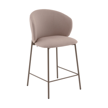 Стул полубарный Блейз велюр бежевый каркас бежево-серый