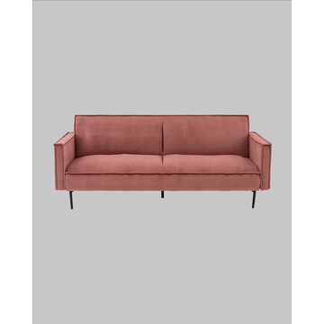 Диван прямой Кассель велюр рельефный коралловый
