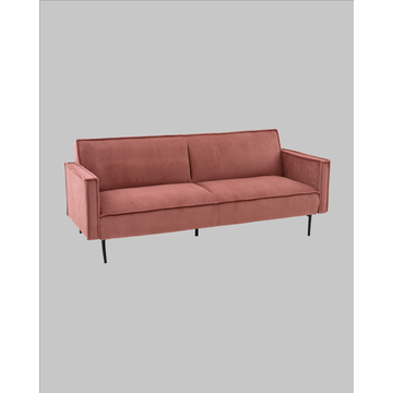 Диван прямой Кассель велюр рельефный коралловый