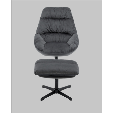 Кресло Оррелл серый с оттоманкой