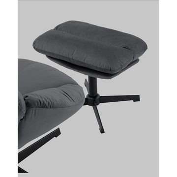 Кресло Оррелл серый с оттоманкой