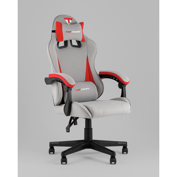 Кресло спортивное TopChairs Phantom ткань серо-красный