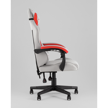 Кресло спортивное TopChairs Phantom ткань серо-красный