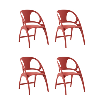 Стул складной Liara пластик бордо 4 шт.