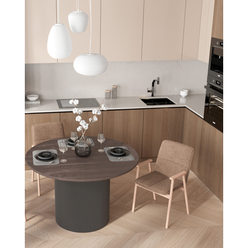 Стул обеденный Philo с деревянными ножками коричневый