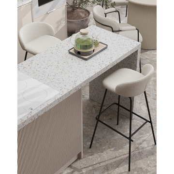 Стул барный Nita букле молочный