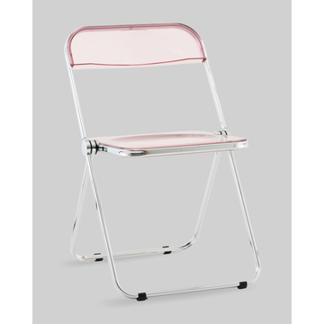 Стул Fold Pink складной розовый прозрачный пластиковый