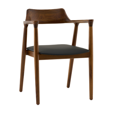 Стул Вудримини каркас дерево цвет темный орех экокожа черный