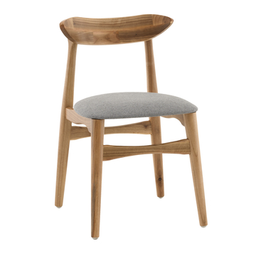 Стул Вудсимпл каркас дерево цвет натуральный орех рогожка серый