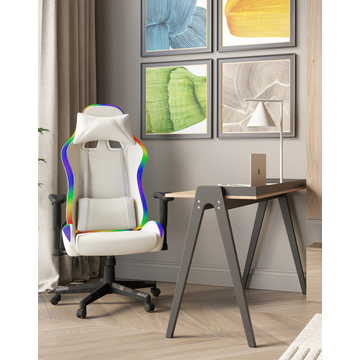 Кресло спортивное с подсветкой TopChairs GMM-080 белый