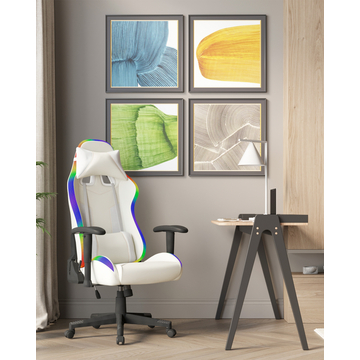 Кресло спортивное с подсветкой TopChairs GMM-080 белый