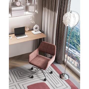 Кресло офисное Ross велюр розовый