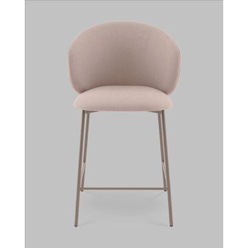 Стул полубарный Блейз велюр бежевый каркас бежево-серый