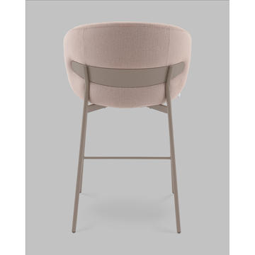 Стул полубарный Блейз велюр бежевый каркас бежево-серый