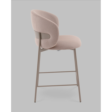 Стул полубарный Блейз велюр бежевый каркас бежево-серый