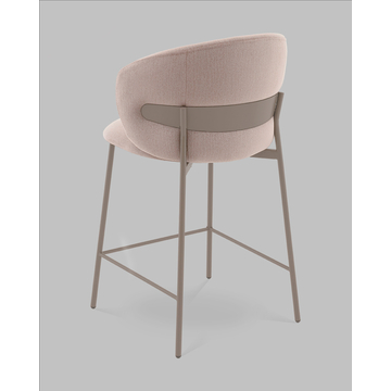 Стул полубарный Блейз велюр бежевый каркас бежево-серый