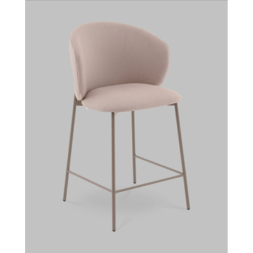 Стул полубарный Блейз велюр бежевый каркас бежево-серый
