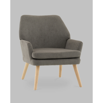 Кресло Харви серый деревянные ножки