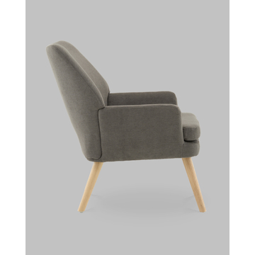 Кресло Харви серый деревянные ножки