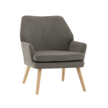 Кресло Харви серый деревянные ножки