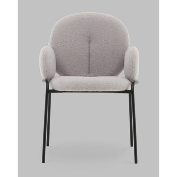 Стул с подлокотниками Моллек букле светло-серый