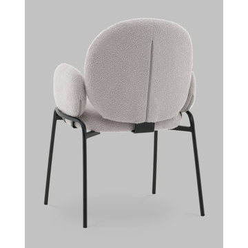 Стул с подлокотниками Моллек букле светло-серый