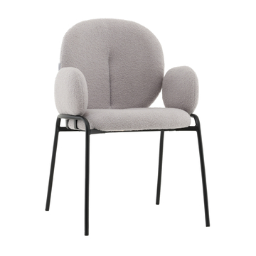 Стул с подлокотниками Моллек букле светло-серый