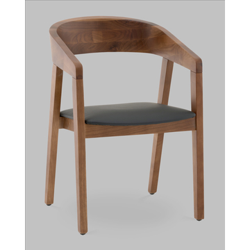 Стул Вудкерри каркас дерево цвет темный орех экокожа черный