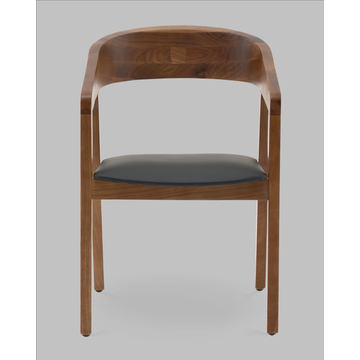 Стул Вудкерри каркас дерево цвет темный орех экокожа черный