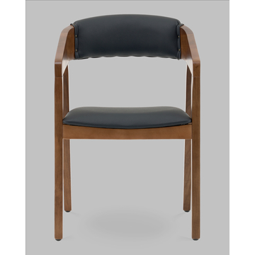 Стул Вудкерри S каркас дерево цвет темный орех экокожа черный