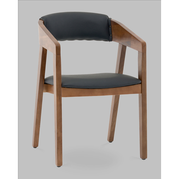 Стул Вудкерри S каркас дерево цвет темный орех экокожа черный