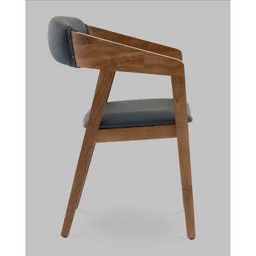 Стул Вудкерри S каркас дерево цвет темный орех экокожа черный