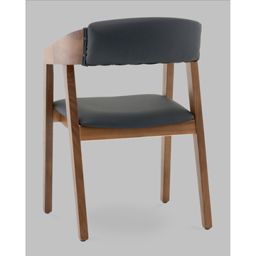 Стул Вудкерри S каркас дерево цвет темный орех экокожа черный