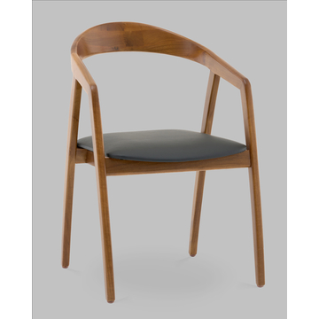 Стул Вудмилан каркас дерево цвет темный орех экокожа черный