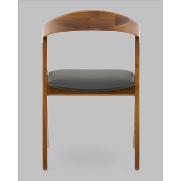 Стул Вудмилан каркас дерево цвет темный орех экокожа черный