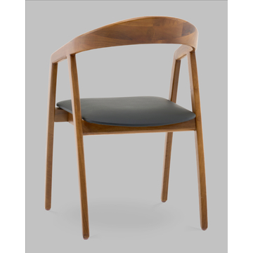 Стул Вудмилан каркас дерево цвет темный орех экокожа черный