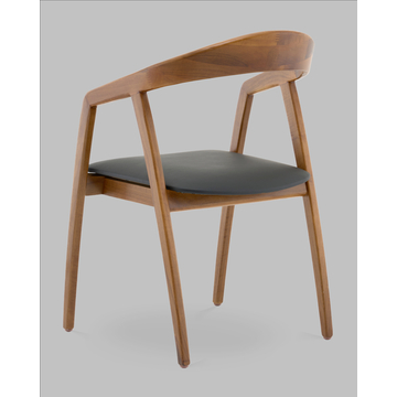 Стул Вудмилан каркас дерево цвет темный орех экокожа черный