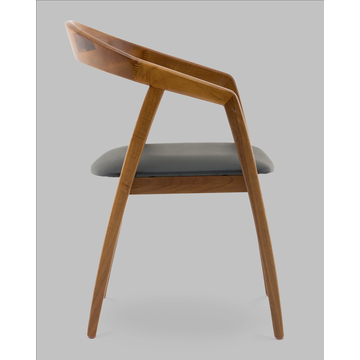 Стул Вудмилан каркас дерево цвет темный орех экокожа черный