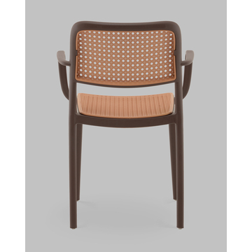 Стул Yona пластиковый с подлокотниками коричневый