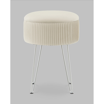 Пуф-столик Астор бежевый серебряные ножки