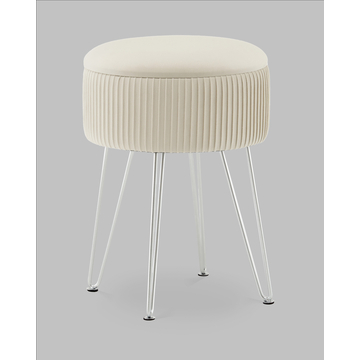 Пуф-столик Астор бежевый серебряные ножки