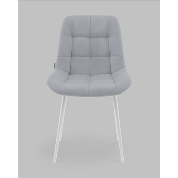 Стул Флекс N светло-серый белые ножки