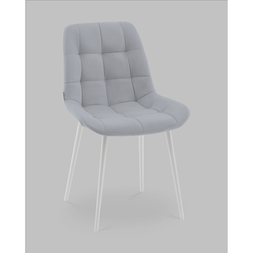 Стул Флекс N светло-серый белые ножки