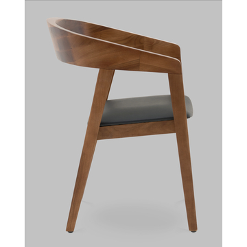 Стул Вудкерри каркас дерево цвет темный орех экокожа черный